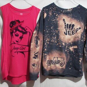 Women's Shirts lot of 2 size medium Jeep girl originals sweatshirt and tank top